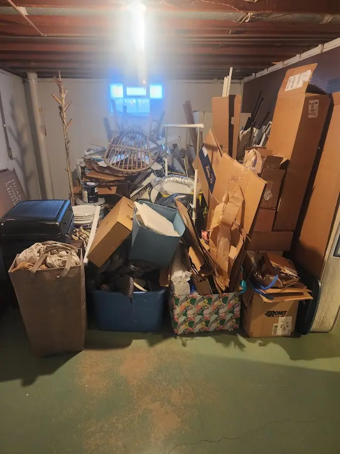 Roll-off dumpster container at job site for 4 Yard Dumpster Rental in Tarentum